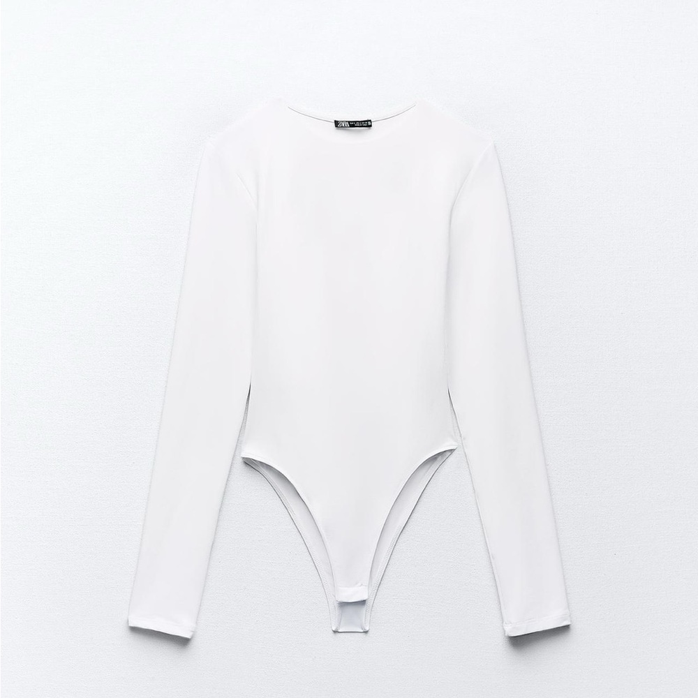 ZARA WHITE POLYAMIDE BODYSUIT